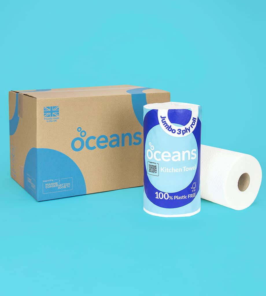 Oceans eco-friendly kitchen roll box and products